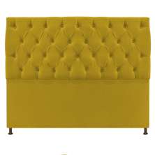Cabeceira Sofia 140 cm Casal Suede Amarelo - Amarena Móveis