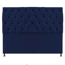 Cabeceira Sofia 140 cm Casal Suede Azul Marinho - Amarena Móveis