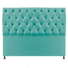 Cabeceira Sofia 140 cm Casal Suede Azul Tiffany - Amarena Móveis