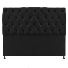 Cabeceira Sofia 140 cm Casal Suede Preto - Amarena Móveis