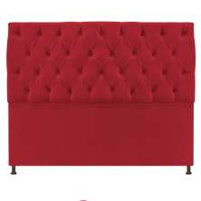 Cabeceira Sofia 140 cm Casal Suede Vermelho - Amarena Móveis