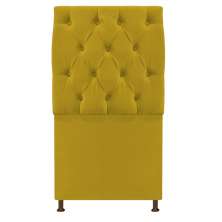 Cabeceira Sofia 90 cm Solteiro Suede Amarelo - Amarena Móveis