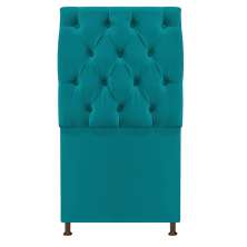 Cabeceira Sofia 90 cm Solteiro Suede Azul Turquesa - Amarena Móveis