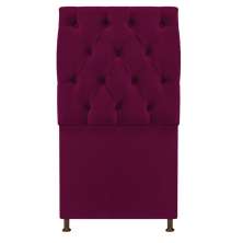 Cabeceira Sofia 90 cm Solteiro Suede Bordô - Amarena Móveis