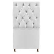 Cabeceira Sofia 90 cm Solteiro Suede Branco - Amarena Móveis