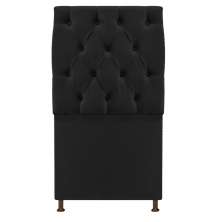 Cabeceira Sofia 90 cm Solteiro Suede Preto - Amarena Móveis