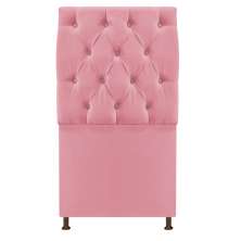 Cabeceira Sofia 90 cm Solteiro Suede Rosa Bebê - Amarena Móveis
