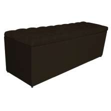 Calçadeira Estofada Liverpool 160 cm Queen Size Corano Marrom - Amarena Móveis