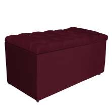 Calçadeira Estofada Liverpool 90 cm Solteiro Suede Bordô - Amarena Móveis