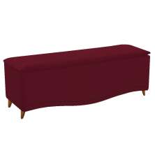 Calçadeira Estofada Yasmim 140 cm Casal Suede Bordô - Amarena Móveis