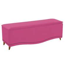 Calçadeira Estofada Yasmim 140 cm Casal Suede Pink - Amarena Móveis