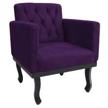 Poltrona Classic Pés Luís XV Suede Roxo - Amarena Móveis
