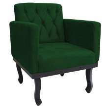 Poltrona Classic Pés Luís XV Suede Verde - Amarena Móveis