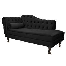 Recamier Diana 140cm Lado Direito Suede Preto - Amarena Móveis