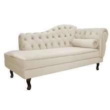 Recamier Diana 160cm Lado Esquerdo Suede Bege - Amarena Móveis