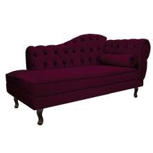 Recamier Diana 185cm Lado Esquerdo Suede Bordô - Amarena Móveis