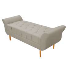 Recamier Estofado Ari 195 cm King Size Suede Bege - Amarena Móveis