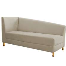 Recamier Valéria 140cm Lado Direito Suede Bege - Amarena Móveis