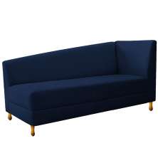 Recamier Valéria 140cm Lado Esquerdo Suede Azul Marinho - Amarena Móveis