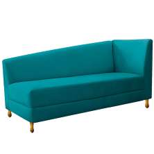 Recamier Valéria 160cm Lado Esquerdo Suede Azul Turquesa - Amarena Móveis