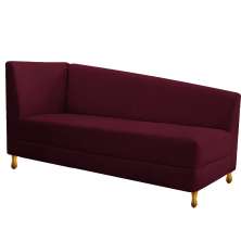 Recamier Valéria 185cm Lado Direito Suede Bordô - Amarena Móveis