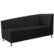 Recamier Valéria 185cm Lado Esquerdo Corano Preto - Amarena Móveis