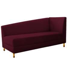 Recamier Valéria 185cm Lado Esquerdo Suede Bordô - Amarena Móveis