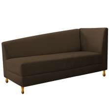 Recamier Valéria 185cm Lado Esquerdo Suede Marrom - Amarena Móveis