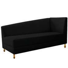 Recamier Valéria 185cm Lado Esquerdo Suede Preto - Amarena Móveis