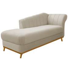 Recamier Vanessa 140cm Lado Esquerdo Suede Bege - Amarena Móveis