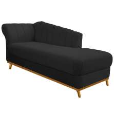 Recamier Vanessa 160cm Lado Direito Corano Preto - Amarena Móveis