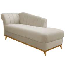 Recamier Vanessa 160cm Lado Direito Suede Bege - Amarena Móveis
