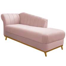 Recamier Vanessa 160cm Lado Direito Suede Rosê - Amarena Móveis
