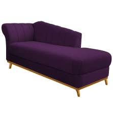 Recamier Vanessa 160cm Lado Direito Suede Roxo - Amarena Móveis