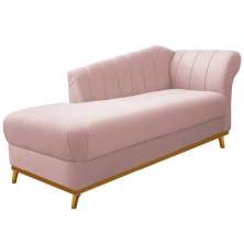 Recamier Vanessa 160cm Lado Esquerdo Suede Rosê - Amarena Móveis
