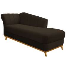 Recamier Vanessa 185cm Lado Direito Corano Marrom - Amarena Móveis