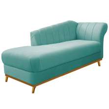 Recamier Vanessa 185cm Lado Esquerdo Suede Azul Tiffany - Amarena Móveis