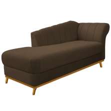 Recamier Vanessa 185cm Lado Esquerdo Suede Marrom - Amarena Móveis
