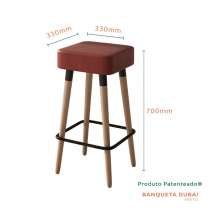 Kit 2 Banquetas Altas Estofadas Manila 70cm Telha - Adz