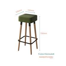 Kit 2 Banquetas Altas Estofadas Manila 70cm Verde - Adz