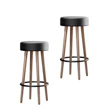 Kit 4 Banquetas Altas Estofadas Atenas 70cm Preto - Adz
