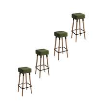 Kit 4 Banquetas Altas Estofadas Manila 70cm Verde - Adz