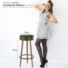 Kit 4 Banquetas Altas Estofadas Roma 70cm Verde - Adz