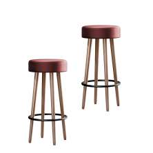 Kit 6 Banquetas Altas Estofadas Atenas 70cm Telha - Adz