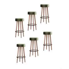 Kit 6 Banquetas Altas Estofadas Atenas 70cm Verde - Adz