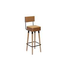 Kit 6 Banquetas Altas Estofadas Florença Amarula - Adz