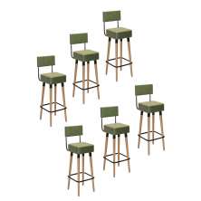 Kit 6 Banquetas Altas Estofadas Florença Verde - Adz