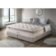 Conjunto Colchão de Casal Molas Pocket Viscoelástico Com Látex Natural Luxuoso Impressione Anjos + Base Cama Box Casal - 1,38x1,88x0,42