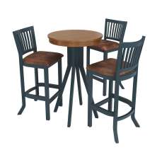 Conjunto Mesa Bistrô com 3 Banquetas Sevilha Azul Petróleo