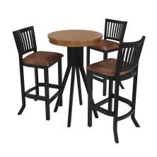 Conjunto Mesa Bistrô com 3 Banquetas Sevilha Preto
